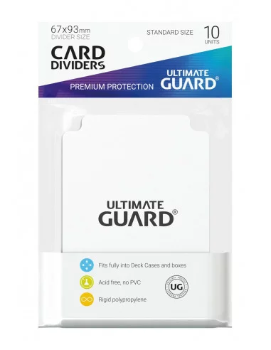 es::Ultimate Guard Card Dividers Tarjetas Separadoras para Cartas Tamaño Estándar Blanco 10