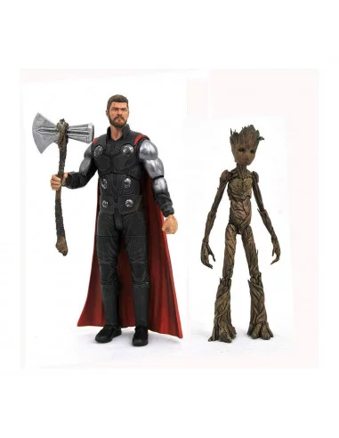 es::Vengadores Infinity War Marvel Select Figuras Thor & Groot 18 cm