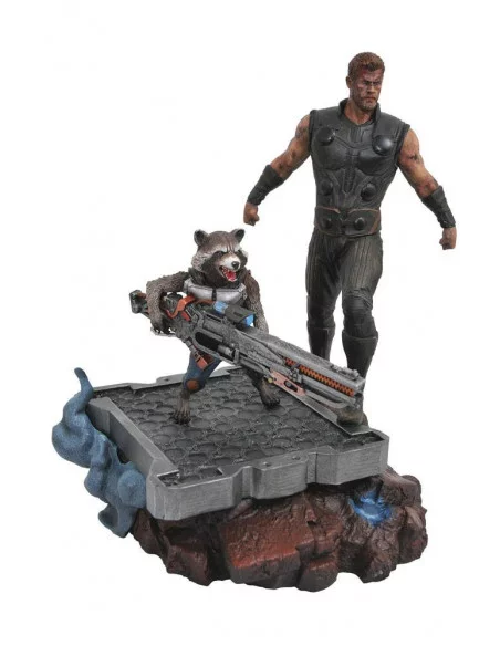 es::Vengadores Infinity War Estatua Marvel Premier Collection Thor & Rocket Raccoon 30 cm