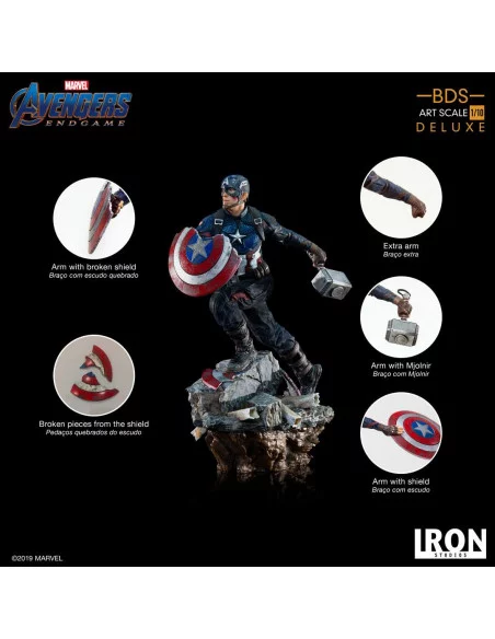 es::Vengadores: Endgame Estatua Deluxe BDS Art Scale 1/10 Captain America 21 cm