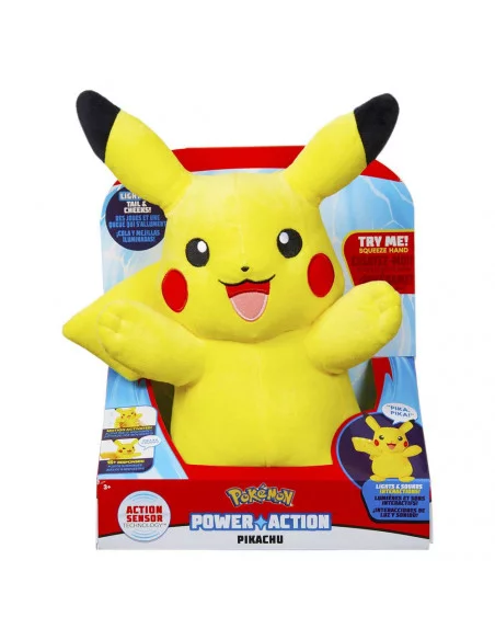 es::Pokémon Peluche con luz y sonido Power Action Pikachu 25 cm