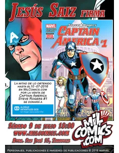 es::Captain America Steve Rogers 1 Firmado por Jesús Saiz - Marvel USA
