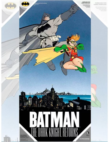es::DC Comics Dark Knight Returns Batman y Robin Póster de vidrio 30 x 60 cm.