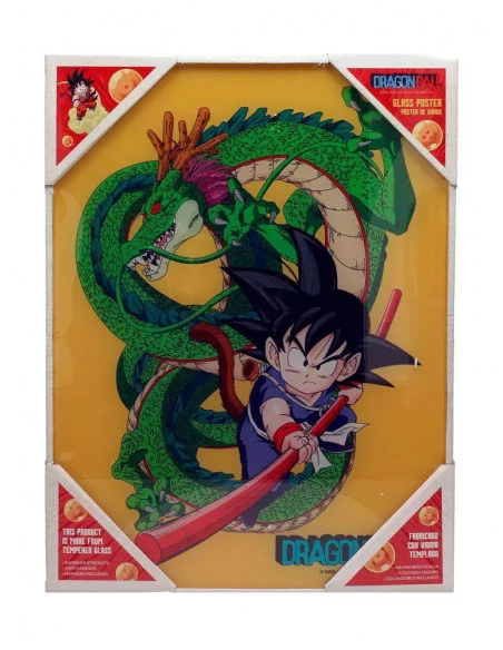 es::Dragonball Z Póster de Vidrio Kid Goku & Shenron 30 x 40 cm