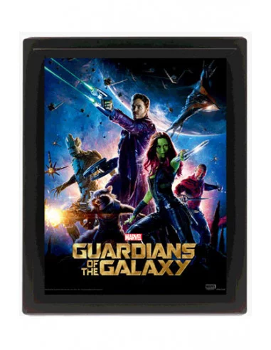es::Guardianes de la Galaxia Póster Efecto 3D Enmarcado Movie 26 x 20 cm