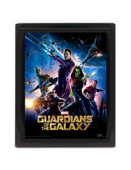 es::Guardianes de la Galaxia Póster Efecto 3D Enmarcado Movie 26 x 20 cm
