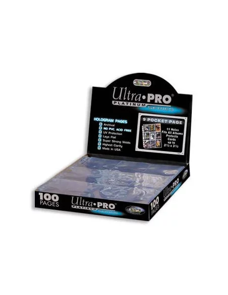 es::Ultra Pro Hojas 9 Bolsillos Platinum Ultra Para Trading Cards 100