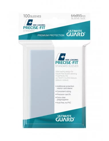 es::Ultimate Guard Precise-Fit Sleeves Side-Loading Fundas Tamaño Estándar Transparente 100