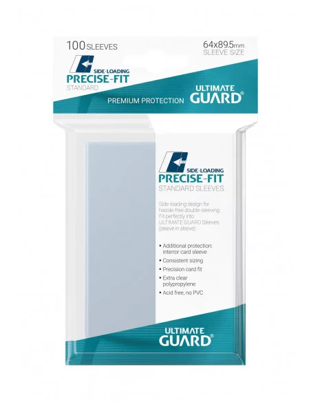 es::Ultimate Guard Precise-Fit Sleeves Side-Loading Fundas Tamaño Estándar Transparente 100