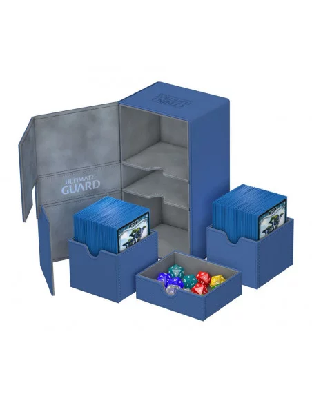 es::Ultimate Guard Twin Flip´n´Tray Deck Case 200+ Caja de Cartas Tamaño Estándar XenoSkin Azul