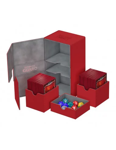 es::Ultimate Guard Twin Flip´n´Tray Deck Case 200+ Caja de Cartas Tamaño Estándar XenoSkin Rojo