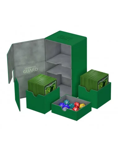 es::Ultimate Guard Twin Flip´n´Tray Deck Case 200+ Caja de Cartas Tamaño Estándar XenoSkin Verde