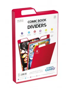 es::Ultimate Guard Premium Comic Book Dividers Separadores para Cómics Rojo 25
