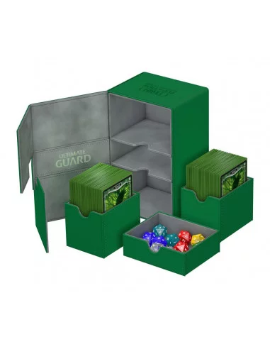 es::Ultimate Guard Twin Flip´n´Tray Deck Case 160+ Caja de Cartas Tamaño Estándar XenoSkin Verde