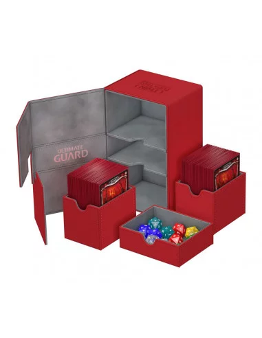 es::Ultimate Guard Twin Flip´n´Tray Deck Case 160+ Caja de Cartas Tamaño Estándar XenoSkin Rojo
