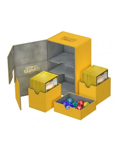 es::Ultimate Guard Twin Flip´n´Tray Deck Case 160+ Caja de Cartas Tamaño Estándar XenoSkin Ámbar