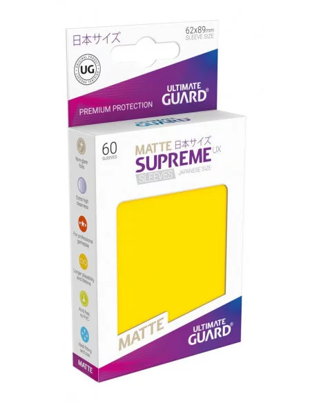 es::Ultimate Guard Supreme UX Sleeves Fundas de Cartas Tamaño Japonés Amarillo Mate 60