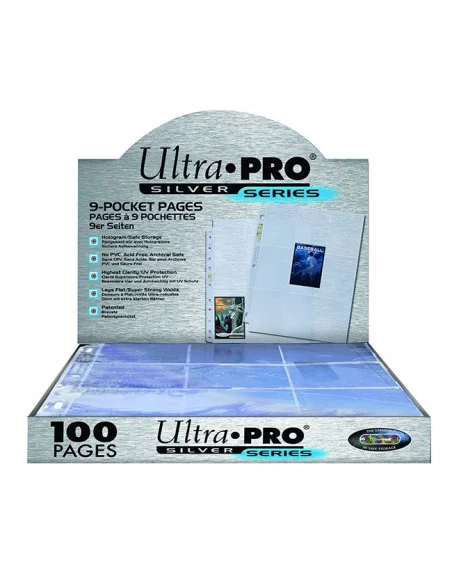 es::Ultra Pro Hojas 9 Bolsillos Silver Ultra Para Trading Cards 5 Unidades