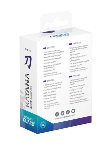 es::Ultimate Guard Katana Sleeves Tamaño Estándar Azul100 fundas para cartas