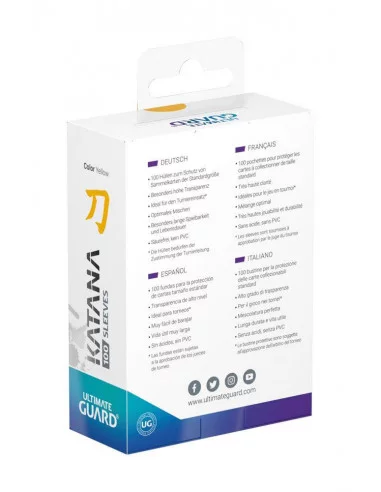 es::Ultimate Guard Katana Sleeves Tamaño Estándar Amarillo 100 fundas para cartas