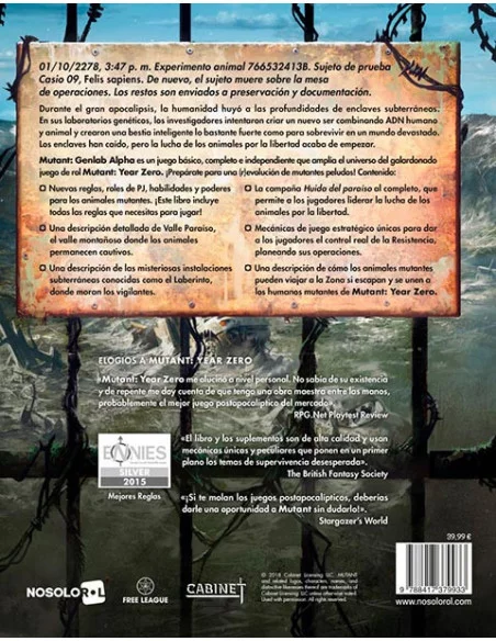 es::Mutant: Genlab Alpha - Juego de rol