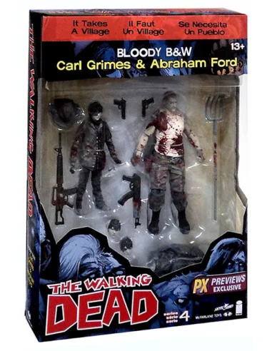es::The Walking Dead Cómic Pack de 2 Figuras BN Abraham Ford & Carl Grimes Previews Exclusive 15 cm
