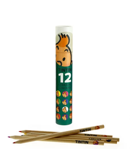 es::Bote de lápices de colores Tintín Verde