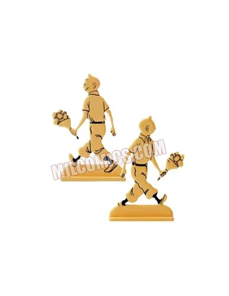 es::Silueta Tintín 2013: Tintín con ramo de flores