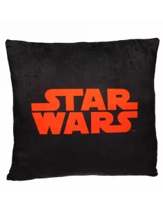 es::Star Wars Cojín cuadrado Logo naranja sobre negro