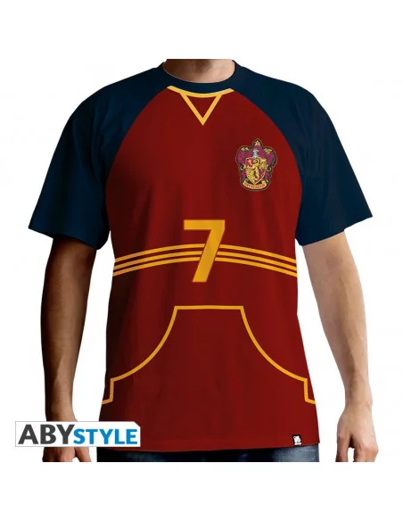 es::Harry Potter Camiseta Premium 'Quidditch' hombre color rojo. Talla L