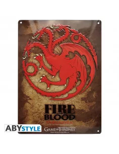 es::Juego de Tronos Placa metálica 'Targaryen' 38 cm