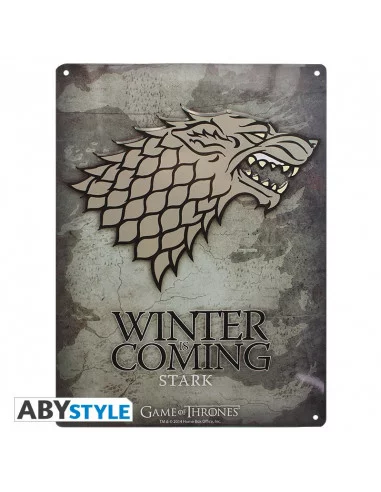 es::Juego de Tronos Placa metálica 'Stark' 38 cm