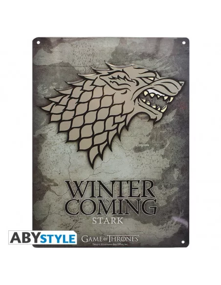 es::Juego de Tronos Placa metálica 'Stark' 38 cm