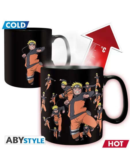 es::Naruto Shippuden Taza con cambio de imagen Naruto Multiclonado 460 ml