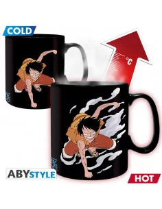 es::One Piece Taza con cambio de imagen Luffy y Ace 460 ml