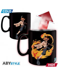 es::One Piece Taza con cambio de imagen Luffy y Ace 460 ml 2