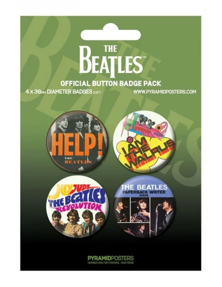 es::PACK 4 CHAPAS THE BEATLES - GREEN