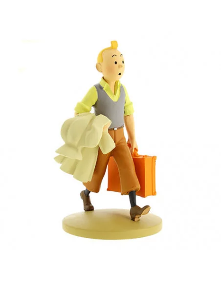 es::Tintín Figura Tintín con maleta 12 cm-0