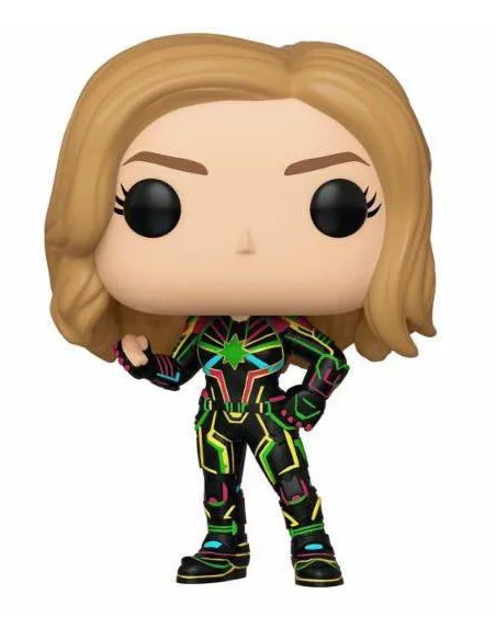 es::Captain Marvel POP! Marvel Vinyl Cabezón Captain Marvel w/Neon Suit 9 cm