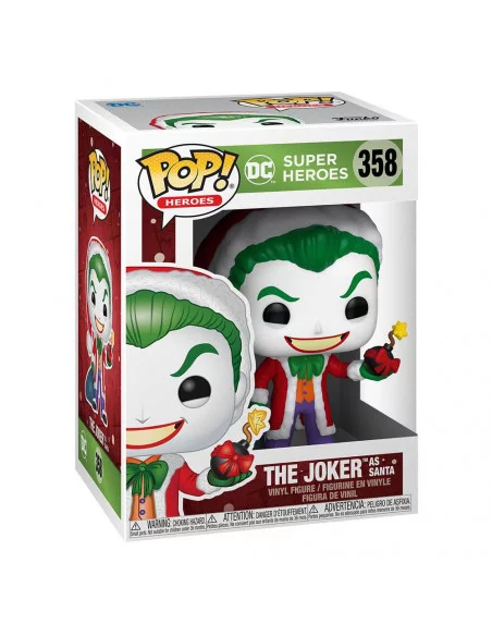 es::DC Comics Figura POP! Heroes Vinyl DC Holiday: The Joker as Santa 9 cm