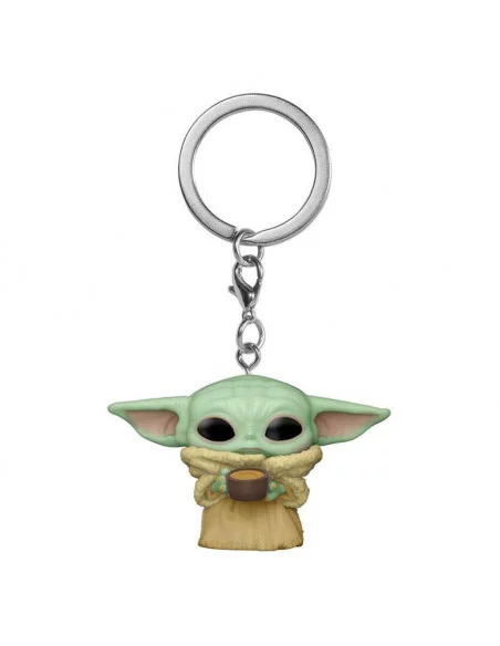 es::Star Wars The Mandalorian Llavero Pocket POP! The Child w/Cup 4 cm