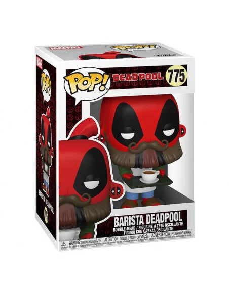 es::Marvel Deadpool 30th Anniversary Figura POP! Vinyl Coffee Barista Deadpool 9 cm