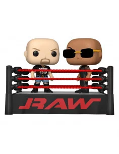 es::WWE Pack de 2 POP Moment! Vinyl Figuras The Rock vs Stone Cold in Wrestling Ring 9 cm