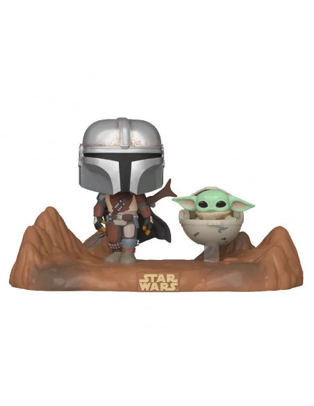 es::The Mandalorian Pack de 2 POP Moment! Vinyl Figuras Mandalorian & Child Baby Yoda 9 cm