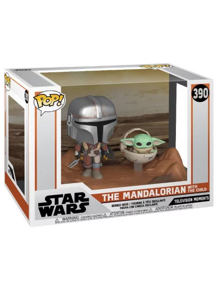 es::The Mandalorian Pack de 2 POP Moment! Vinyl Figuras Mandalorian & Child Baby Yoda 9 cm