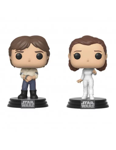 es::Star Wars Pack de 2 POP! Movies Vinyl Figuras Han & Leia Empire Strikes Back 40th Anniversary 9 cm