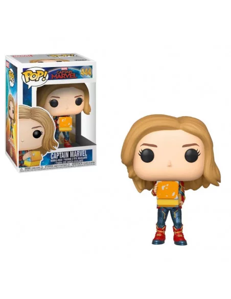 es::Captain Marvel POP! Marvel Vinyl Cabezón Captain Marvel w/Lunch Box 9 cm