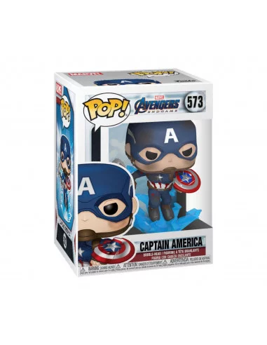 es::Avengers: Endgame POP! Movies Vinyl Figura Captain America w/Broken Shield & Mjölnir 9 cm