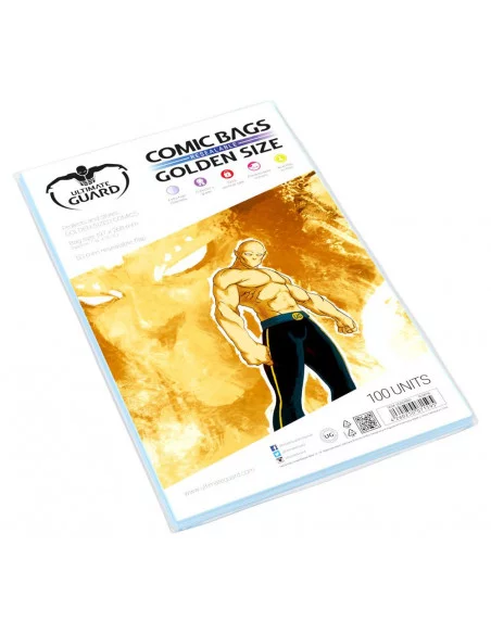 es::Ultimate Guard Comic Bags Golden Size Bolsas con cierre reutilizable 100