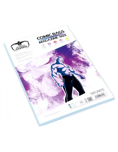 es::Ultimate Guard Comic Bags Magazine Size Bolsas con cierre reutilizable de Cómics 100